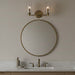 Regal Double Light Vanity | Satin Brass & Clear Ribbed Glass