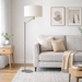 Serene Floor Lamp | Brushed Nickel & White Linen Shade