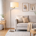 Serene Floor Lamp | Brushed Nickel & White Linen Shade