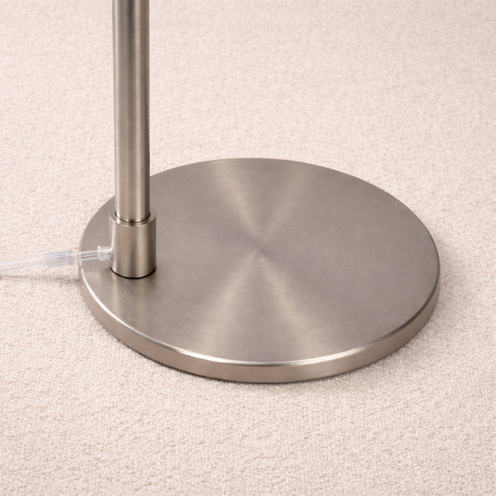 Serene Floor Lamp | Brushed Nickel & White Linen Shade