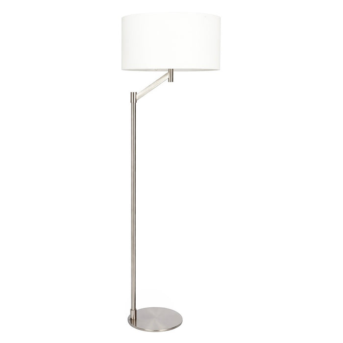 Serene Floor Lamp | Brushed Nickel & White Linen Shade