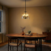 Soiree Four Candle Lights Pendant | Matte Black & Clear Glass