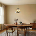 Soiree Four Candle Lights Pendant | Matte Black & Clear Glass