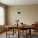 Soiree Four Candle Lights Pendant | Matte Black & Clear Glass