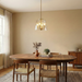 Soiree Four Candle Lights Pendant | Satin Brass & Clear Glass