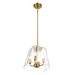 Soiree Four Candle Lights Pendant | Satin Brass & Clear Glass
