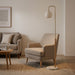 Solaris Floor Lamp | Brushed Gold & White Globe Shade