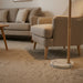 Solaris Floor Lamp | Brushed Gold & White Globe Shade
