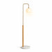 Solaris Floor Lamp | Brushed Gold & White Globe Shade