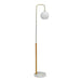 Solaris Floor Lamp | Brushed Gold & White Globe Shade