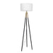 Sway Brassed Gold Floor Lamp | Modern Tripod Design with White Fabric Shade