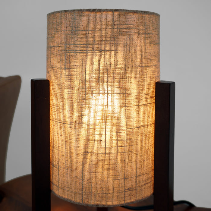 Sylva Glass Table Lamp With Grey Shade