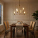 Timeless Six Lights Chandelier | Satin Brass & Clear Ribbed Glass