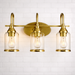 Twilight Vanity Light | Brushed Gold & Three-Light Clear Glass Design