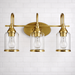 Twilight Vanity Light | Brushed Gold & Three-Light Clear Glass Design