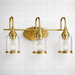 Twilight Vanity Light | Brushed Gold & Three-Light Clear Glass Design