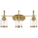 Twilight Vanity Light | Brushed Gold & Three-Light Clear Glass Design