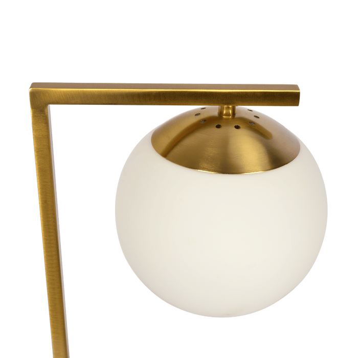 Velvet Globe Table Lamp White Opal Glass with Dimmer Switch Inline - West Lamp