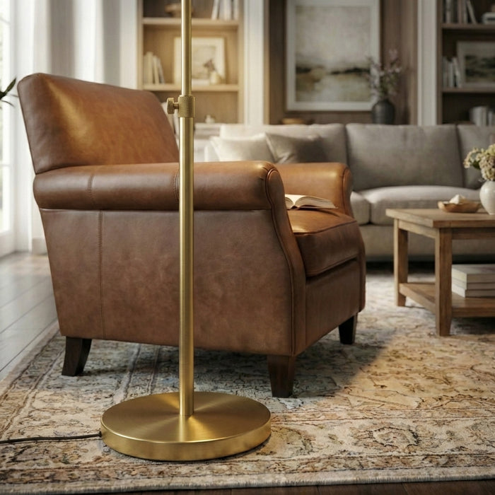 Verve Floor Lamp | Brassed Gold & Adjustable LED Base