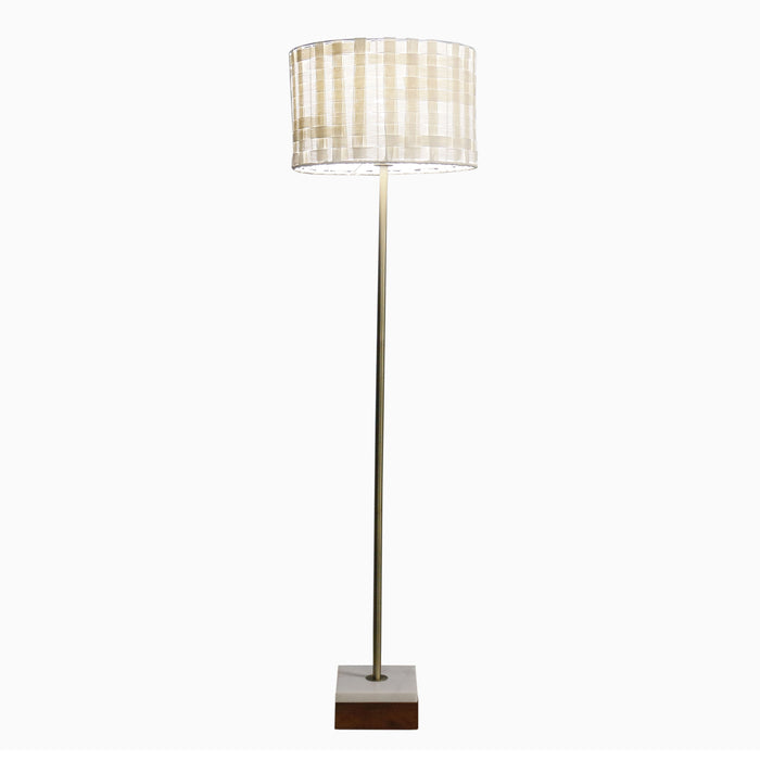 Viora Marble Base Floor Lamp - Dark Brown and White