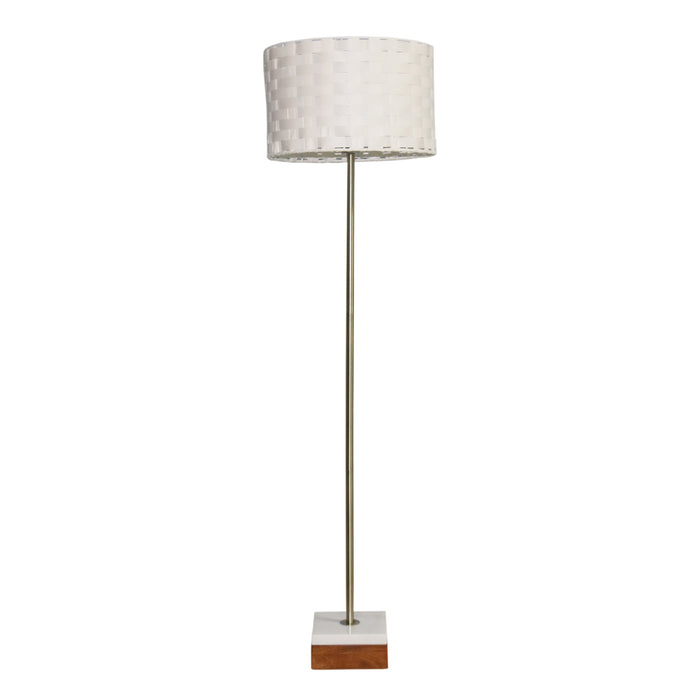 Viora Marble Base Floor Lamp - Dark Brown and White