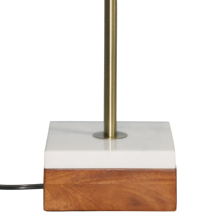 Viora Marble Base Floor Lamp - Dark Brown and White