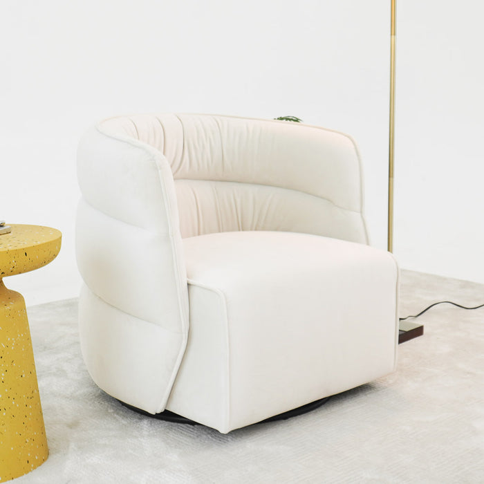 Walden Swivel Chair - Cream Velvet