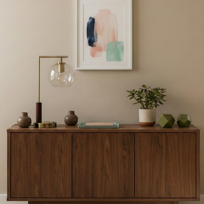 Wander Table Lamp | Bronze Right Angle Frame & Glass Globe