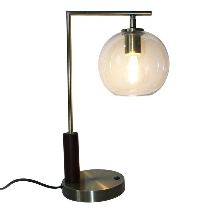 Wander Right Angle Glass Table Lamp - Bronze