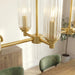 Willow Eight Lights Island Pendant | Satin Brass & Clear Ribbed Glass