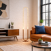 Zeon LED Floor Lamp | Coarse Gold & Integrated Loop Design