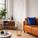 Zeon LED Floor Lamp | Coarse Gold & Integrated Loop Design