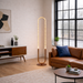 Zeon LED Floor Lamp | Coarse Gold & Integrated Loop Design