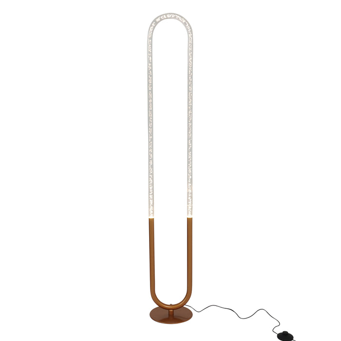 Zeon LED Floor Lamp Coarse Gold and Clear