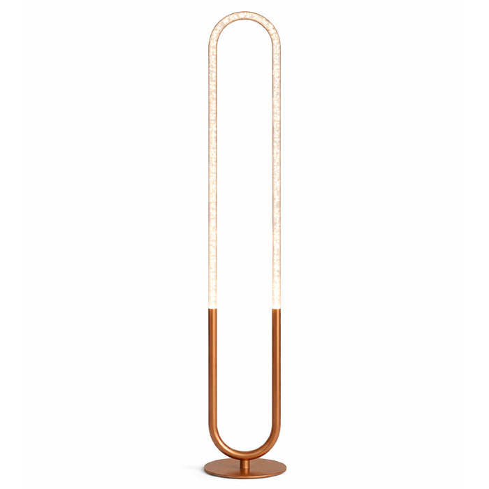 Zeon LED Floor Lamp | Coarse Gold & Integrated Loop Design