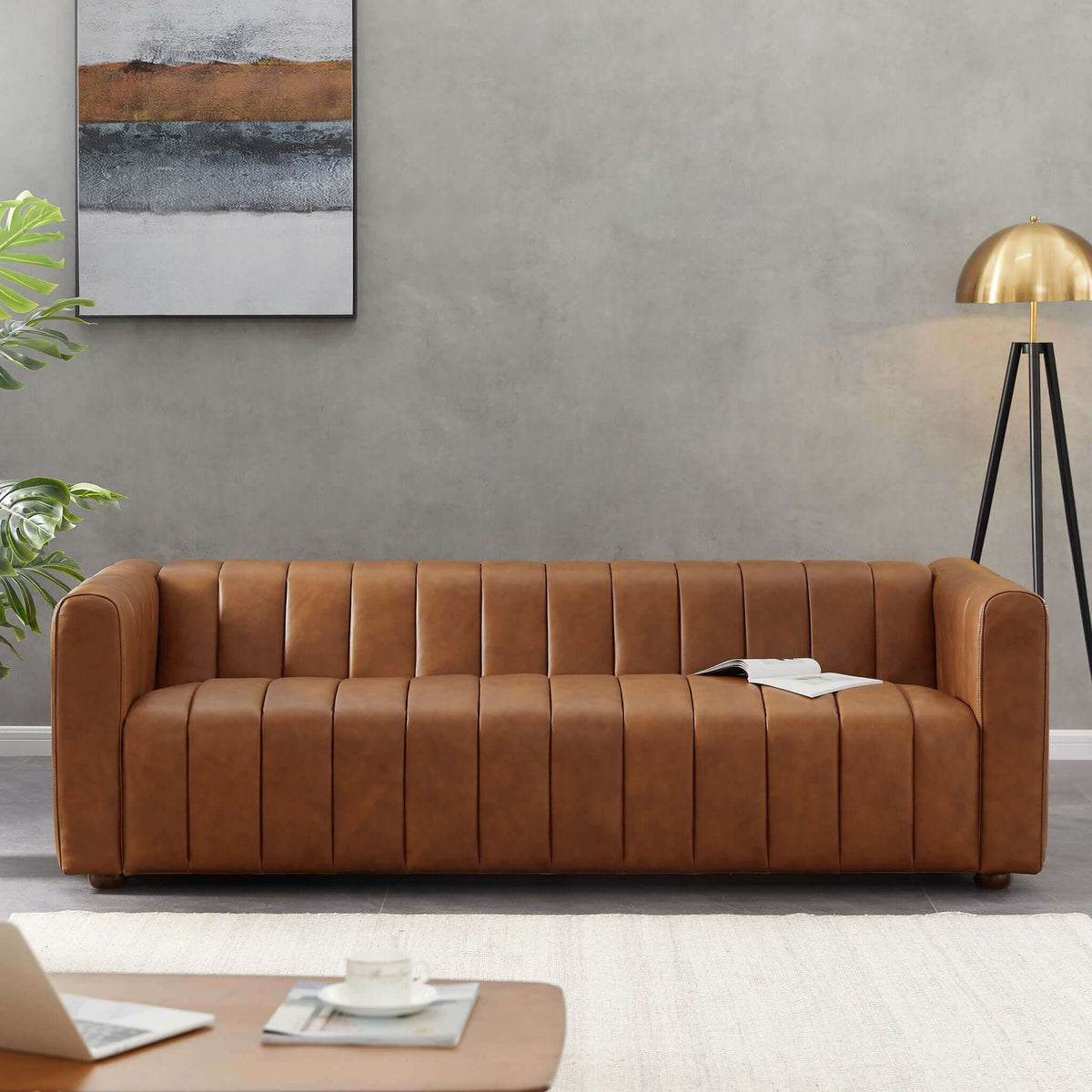Avery Sofa - Cognac Leather Couch | Ashcroft Furniture | Houston TX | The Best Drop shipping Supplier in the USA