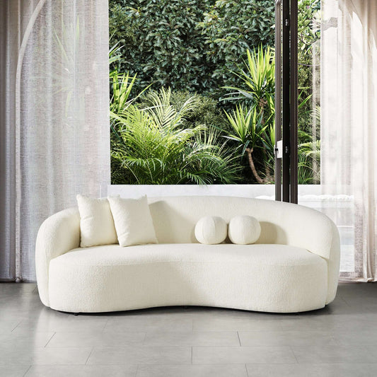 Blair Japandi Curvy Boucle Sofa (Ivory) | Mid in Mod | Houston TX | The Best Drop shipping Supplier in the USA