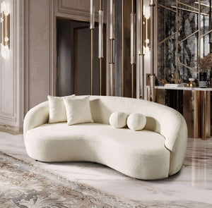 Blair Japandi Curvy Boucle Sofa (Ivory) | Mid in Mod | Houston TX | The Best Drop shipping Supplier in the USA