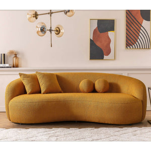 Drake Japandi Style Curvy Boucle Sofa